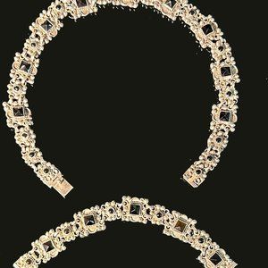 Vintage Silver and Black Onyx Neckless and Bracelet